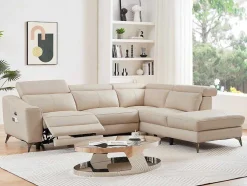 Elektrische Relaxhoekbank Met Rechtse Hoek Cremewit Leder Forlo