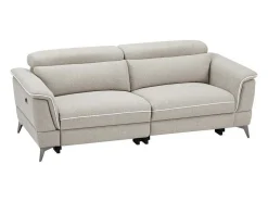 Elektrische Relax-Zitbank Met 3 Plaatsen In Beige Stof Macari