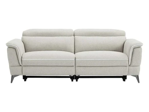 Elektrische Relax-Zitbank Met 3 Plaatsen In Beige Stof Macari