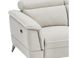 Elektrische Relax-Zitbank Met 3 Plaatsen In Beige Stof Macari