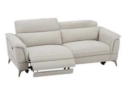 Elektrische Relax-Zitbank Met 3 Plaatsen In Beige Stof Macari