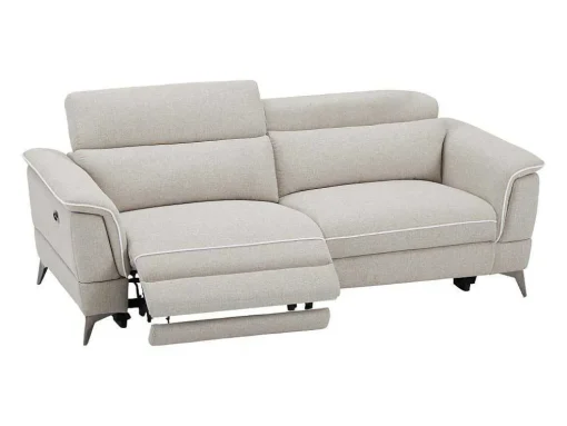 Elektrische Relax-Zitbank Met 3 Plaatsen In Beige Stof Macari