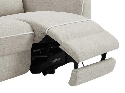 Elektrische Relax-Zitbank Met 3 Plaatsen In Beige Stof Macari