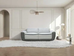 Elektrische Relaxzitbank Met 3 Plaatsen In Lichtgrijze Stof Orietto