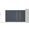 Elektrische Schuifpoort Van Aluminium Met Motieven - Halfopengewerkt - L.416 X H.180 Cm - Antraciet - Gregor