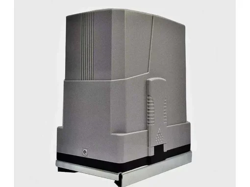 Elektrische Schuifpoort Van Aluminium Met Motieven - Halfopengewerkt - L.416 X H.180 Cm - Antraciet - Gregor