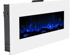 Elektrische Sfeerhaard Lalita - L110 X D14 X H49 Cm - Wit