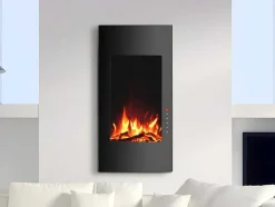 Elektrische Sfeerhaard Vulcano - L41 X D13 X H81 Cm - Zwart