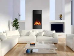 Elektrische Sfeerhaard Vulcano - L41 X D13 X H81 Cm - Zwart