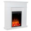 Elektrische Staande Sfeerhaard Vesuvia - Met Schoorsteenmantel - L98 X D24 X H102,5 Cm - Wit