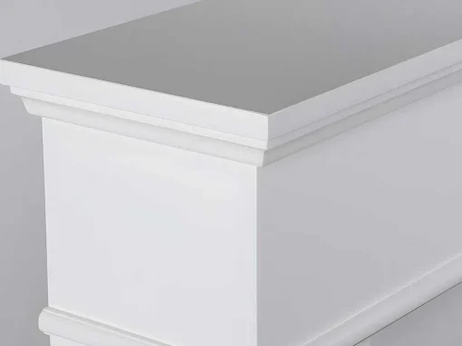 Elektrische Staande Sfeerhaard Vesuvia - Met Schoorsteenmantel - L98 X D24 X H102,5 Cm - Wit
