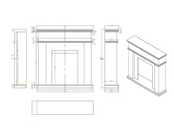 Elektrische Staande Sfeerhaard Vesuvia - Met Schoorsteenmantel - L98 X D24 X H102,5 Cm - Wit