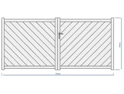 Elektrische Vleugelpoort - Vol Aluminium - L350 X H160 Cm - Antraciet - Zerano