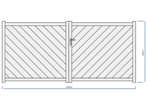 Elektrische Vleugelpoort - Vol Aluminium - L350 X H160 Cm - Antraciet - Zerano