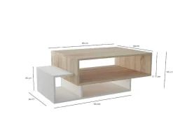Elisa Koffietafel, Wit, Sonoma, 100X60X35 Cm, Epikasa