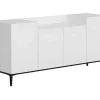 Ellaria Multifunctioneel Kabinet, Wit, Zwart, 160X42X75 Cm, Epikasa