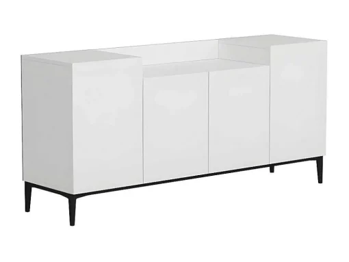 Ellaria Multifunctioneel Kabinet, Wit, Zwart, 160X42X75 Cm, Epikasa
