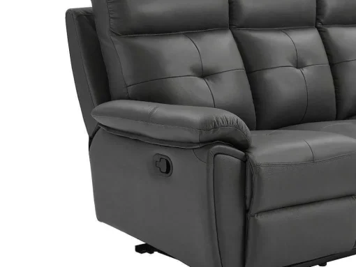 3- En 2-Zits-Relaxbank Van Grijs Leer Vineta