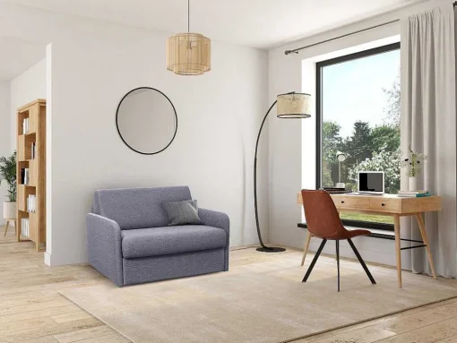 Express-Converteerbare Fauteuil In Stof Nadoa - Bed 100Cm - Lichtgrijs