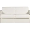 Express-Driezitsslaapbank Van 100% Wit Buffelleer, Matras 22 Cm Delectea Ii