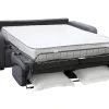 Express-Driezitsslaapbank Van Antracietgrijze Stof - Bed Met Brede Latten 140 Cm - Matras 22 Cm - Bevis