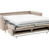 Express-Driezitsslaapbank Van Beige Stof - Bed Met Brede Latten 140 Cm - Matras 14 Cm Arcadia