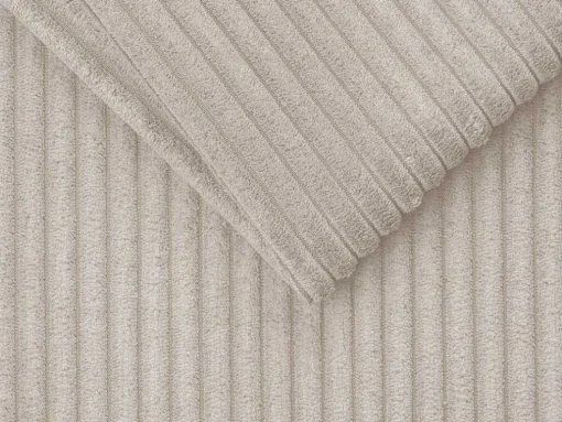 Express-Driezitsslaapbank Van Beige Ribfluweel - Bed Met Brede Latten 140 Cm - Matras 18 Cm - Vizir