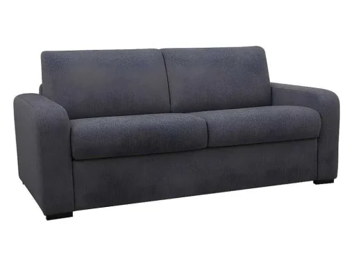 Express-Driezitsslaapbank Van Antracietgrijze Stof - Bed Met Brede Latten 140 Cm - Matras 22 Cm - Bevis