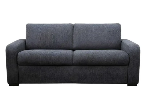 Express-Driezitsslaapbank Van Antracietgrijze Stof - Bed Met Brede Latten 140 Cm - Matras 22 Cm - Bevis