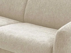 Express-Driezitsslaapbank Van Beige Stof - Bed Met Brede Latten 140 Cm - Matras 14 Cm Arcadia