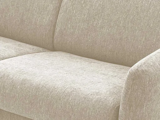 Express-Driezitsslaapbank Van Beige Stof - Bed Met Brede Latten 140 Cm - Matras 14 Cm Arcadia
