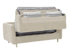 Express-Driezitsslaapbank Van Beige Stof - Bed Met Brede Latten 140 Cm - Matras 14 Cm Arcadia