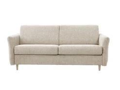 Express-Driezitsslaapbank Van Beige Stof - Bed Met Brede Latten 140 Cm - Matras 14 Cm Arcadia