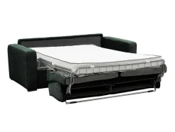 Express-Vierzitsslaapbank Van Groen Ribfluweel - Bed Met Brede Latten 160 Cm - Matras 18 Cm - Mondovi