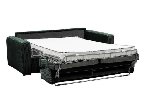 Express-Vierzitsslaapbank Van Groen Ribfluweel - Bed 160 Cm - Matras 18 Cm - Mondovi
