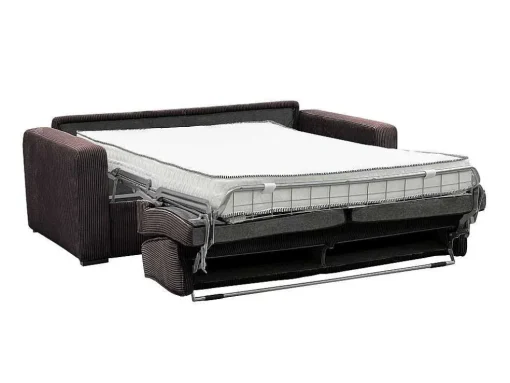 Express-Vierzitsslaapbank Van Bruin Ribfluweel - Bed 160 Cm - Matras 18 Cm - Mondovi