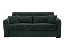 Express-Vierzitsslaapbank Van Groen Ribfluweel - Bed Met Brede Latten 160 Cm - Matras 18 Cm - Mondovi