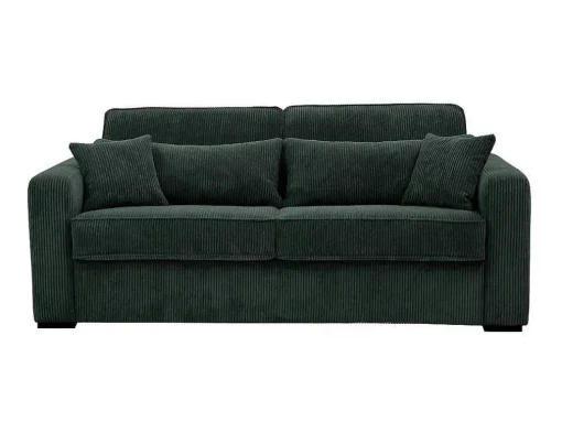 Express-Vierzitsslaapbank Van Groen Ribfluweel - Bed Met Brede Latten 160 Cm - Matras 18 Cm - Mondovi