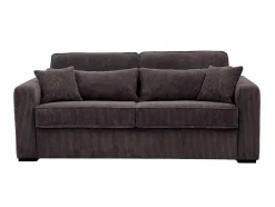 Express-Vierzitsslaapbank Van Bruin Ribfluweel - Bed 160 Cm - Matras 18 Cm - Mondovi