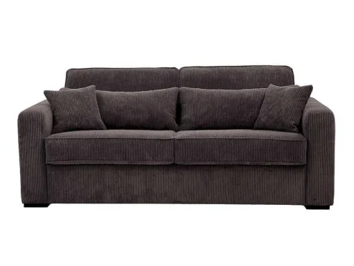 Express-Vierzitsslaapbank Van Bruin Ribfluweel - Bed 160 Cm - Matras 18 Cm - Mondovi