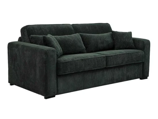 Express-Vierzitsslaapbank Van Groen Ribfluweel - Bed Met Brede Latten 160 Cm - Matras 18 Cm - Mondovi