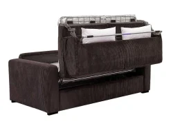 Express-Vierzitsslaapbank Van Bruin Ribfluweel - Bed 160 Cm - Matras 18 Cm - Mondovi