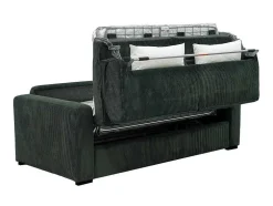 Express-Vierzitsslaapbank Van Groen Ribfluweel - Bed Met Brede Latten 160 Cm - Matras 18 Cm - Mondovi
