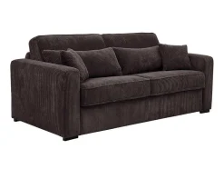 Express-Vierzitsslaapbank Van Bruin Ribfluweel - Bed 160 Cm - Matras 18 Cm - Mondovi