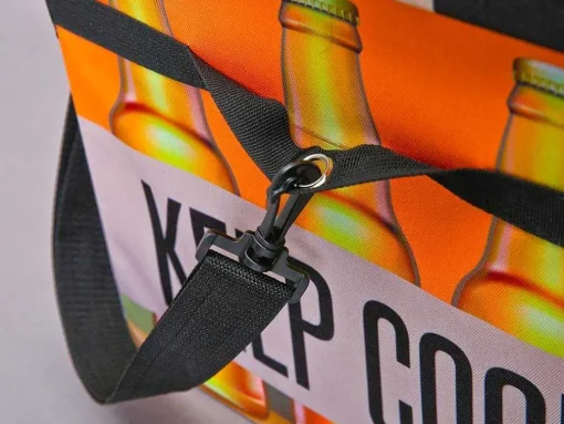 Fabo Opbergdozen Koeltas, Kruk, Draagriem, Zwart, Wit, Oranje.