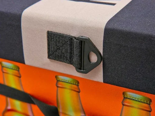 Fabo Opbergdozen Koeltas, Kruk, Draagriem, Zwart, Wit, Oranje.