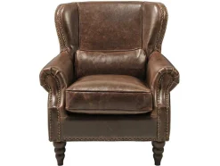 Fauteuil 100% Leer Edouard - Bruin