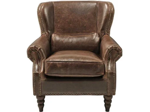 Fauteuil 100% Leer Edouard - Bruin