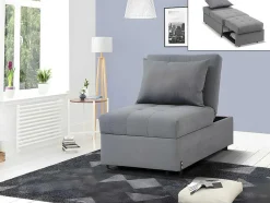 Fauteuil Aanpasbaar Van Stof Lesna - Grijs