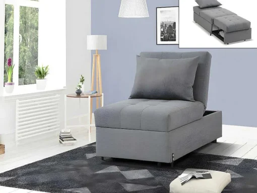 Fauteuil Aanpasbaar Van Stof Lesna - Grijs